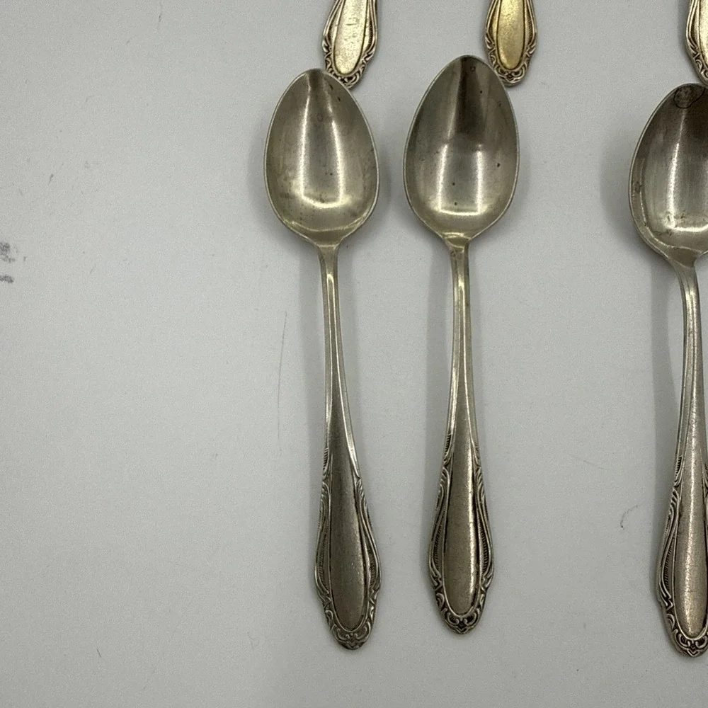 Silvia Made In Germany Vintage Silver plated Small Tea Spoons Set Of 10